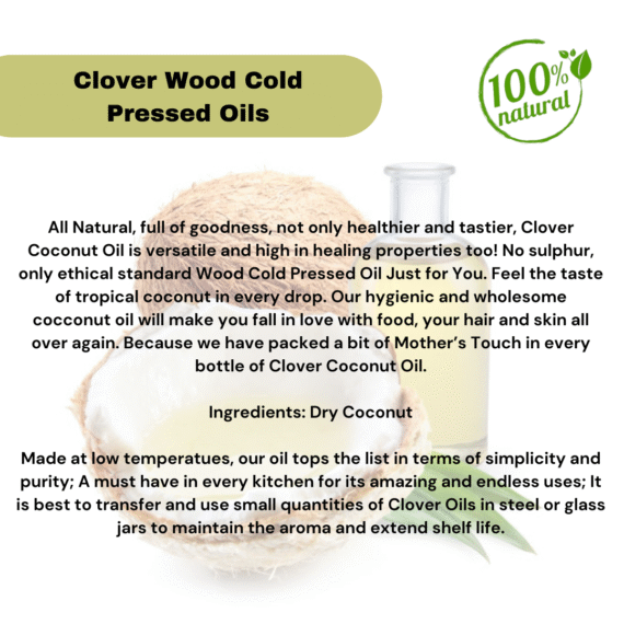 CLOVER Coconut Oil – Cold Pressed - Image 2