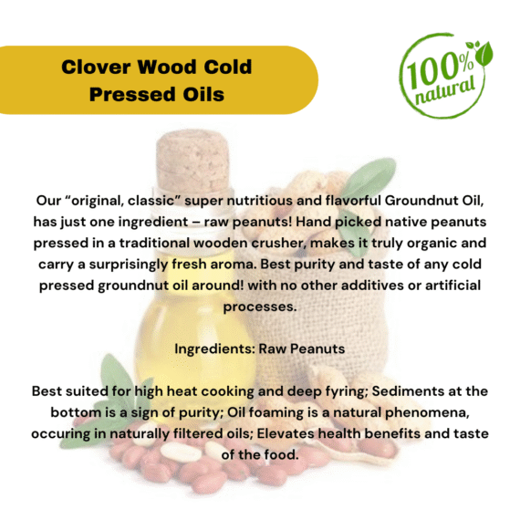 CLOVER Groundnut Oil – Cold Pressed - Image 2