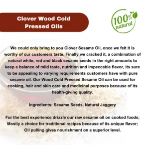 features of cold pressed sesame oil