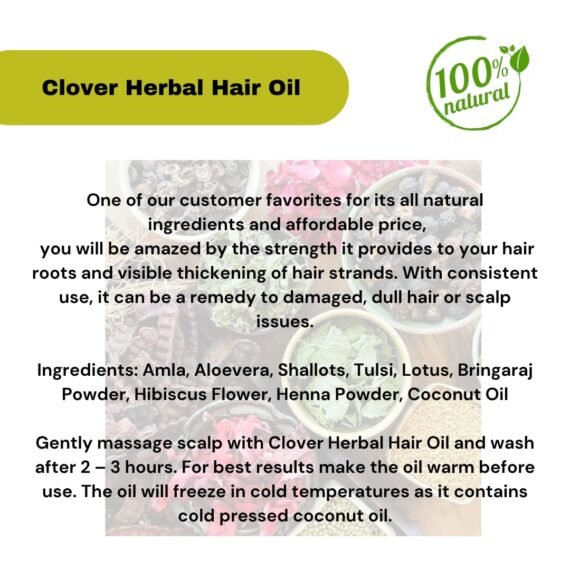 CLOVER Herbal Hair Oil - Image 2